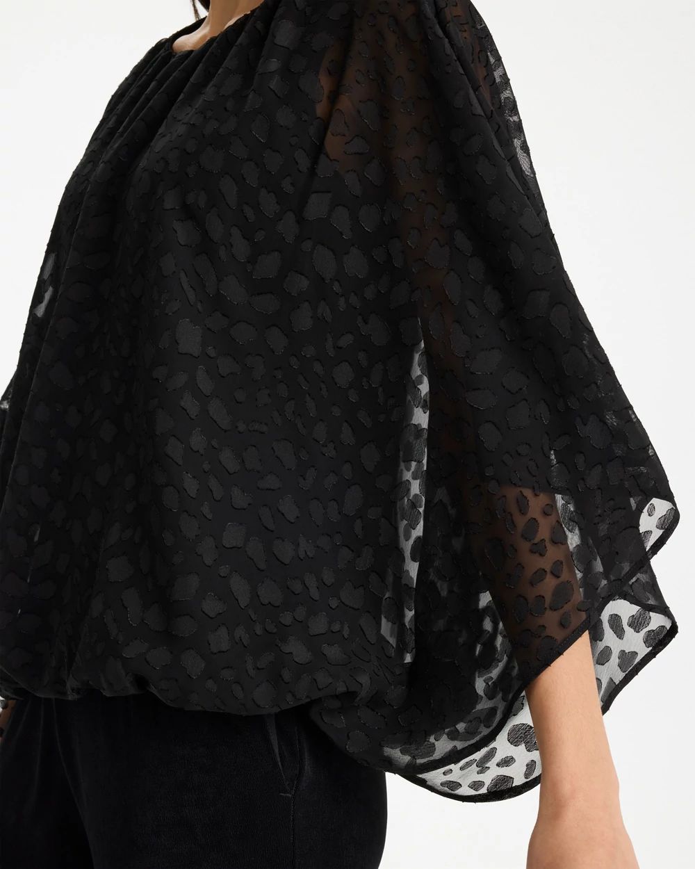 トップス HEVE Sheer Bubbly BL Travelers™ Bubble Hem Top | Chico's
